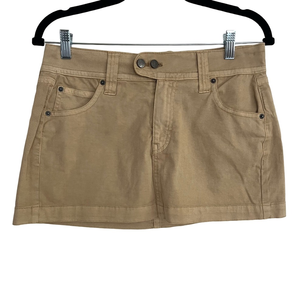 BDG Mini Skirt M Tan Khaki New No Tag Twill Double Button Low Rise Utility Urban